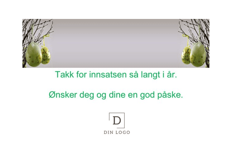 Tidløst Påskekort - Tidløst påskekort Legg til din egen hilsen og logo for et personlig preg. Teksten er veiledende, slik at du kan tilpasse den etter behov. Personalisert ditt påskeegg og/eller påskegave med et påske kort Dette kortet er en fin kombinasjon sammen med Gullegg 18cm Anthon Berg Spesial. Tilpassede påskekort med vårinspirert blomsterdekor – trykt på miljøvennlig kartong"