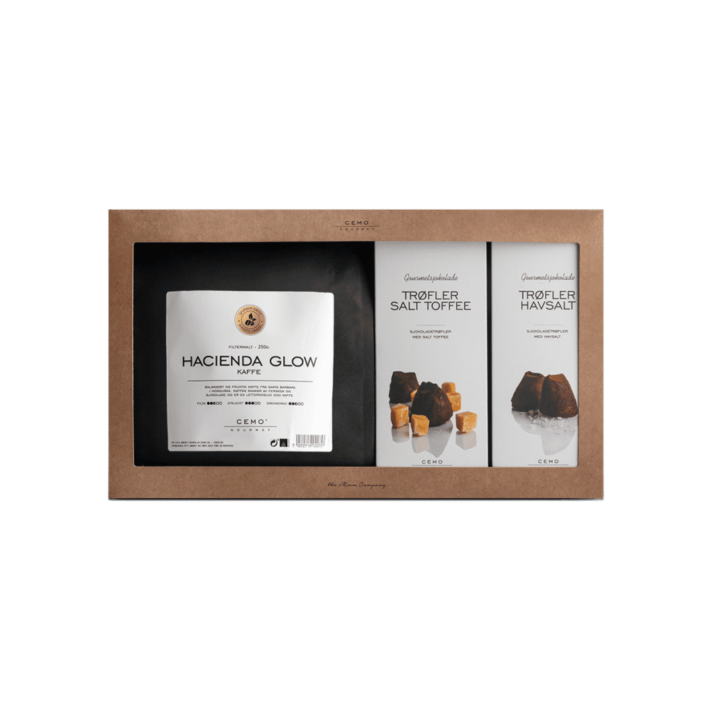 Påskefavoritt - En mellombrent kaffe med god fylde, lav syrestruktur og mye smak + Trøfler med salt toffee og Trøfler med havsalt. Påskefavoritt