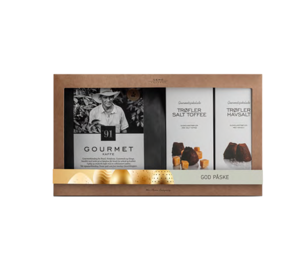Kaffe Og Trøfler I Gaveeske (historisk) - Gourmetkaffe, Trøfler salt toffee og Trøfler havsalt Kaffe Og Trøfler I Gaveeske (historisk)