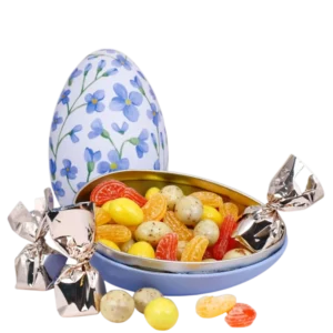 Fyllt Påskeegg Metall Blå Blomst
